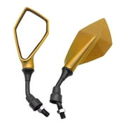 1 Pair Of Gold Motorcycle Modified Universal Rearview Mirror Electric Car Modified Rearview Mirror Atv Off-Road Vehicle Scooter Reversing Mirror